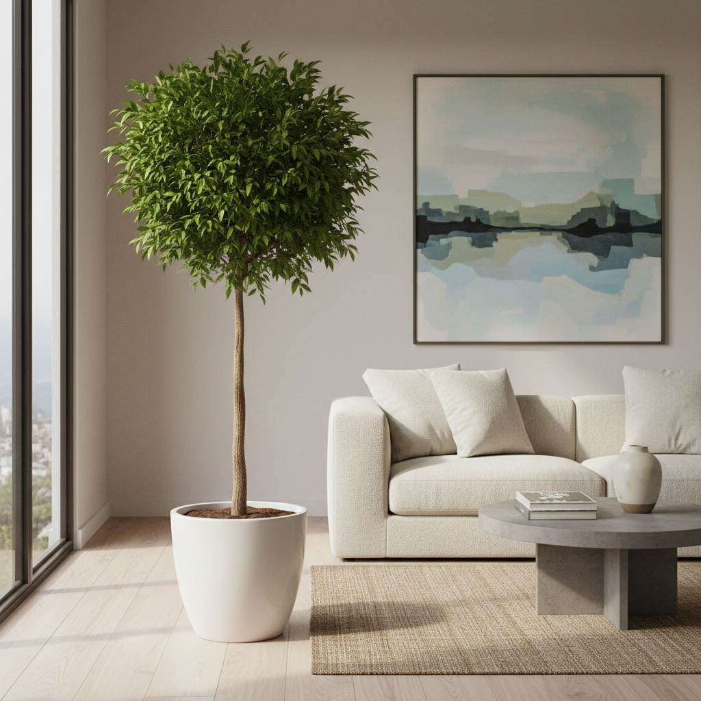 Ficus Lollipop Risenhout in modern living room
