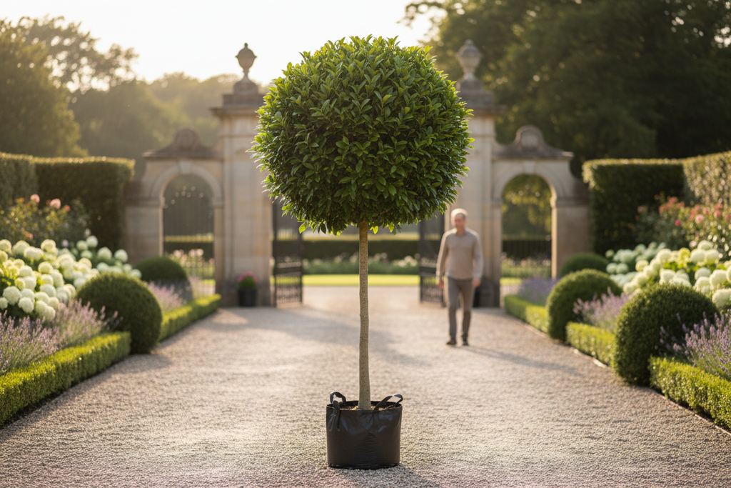 Syzigium Paniculatum 10L STD formal garden lifestyle shot