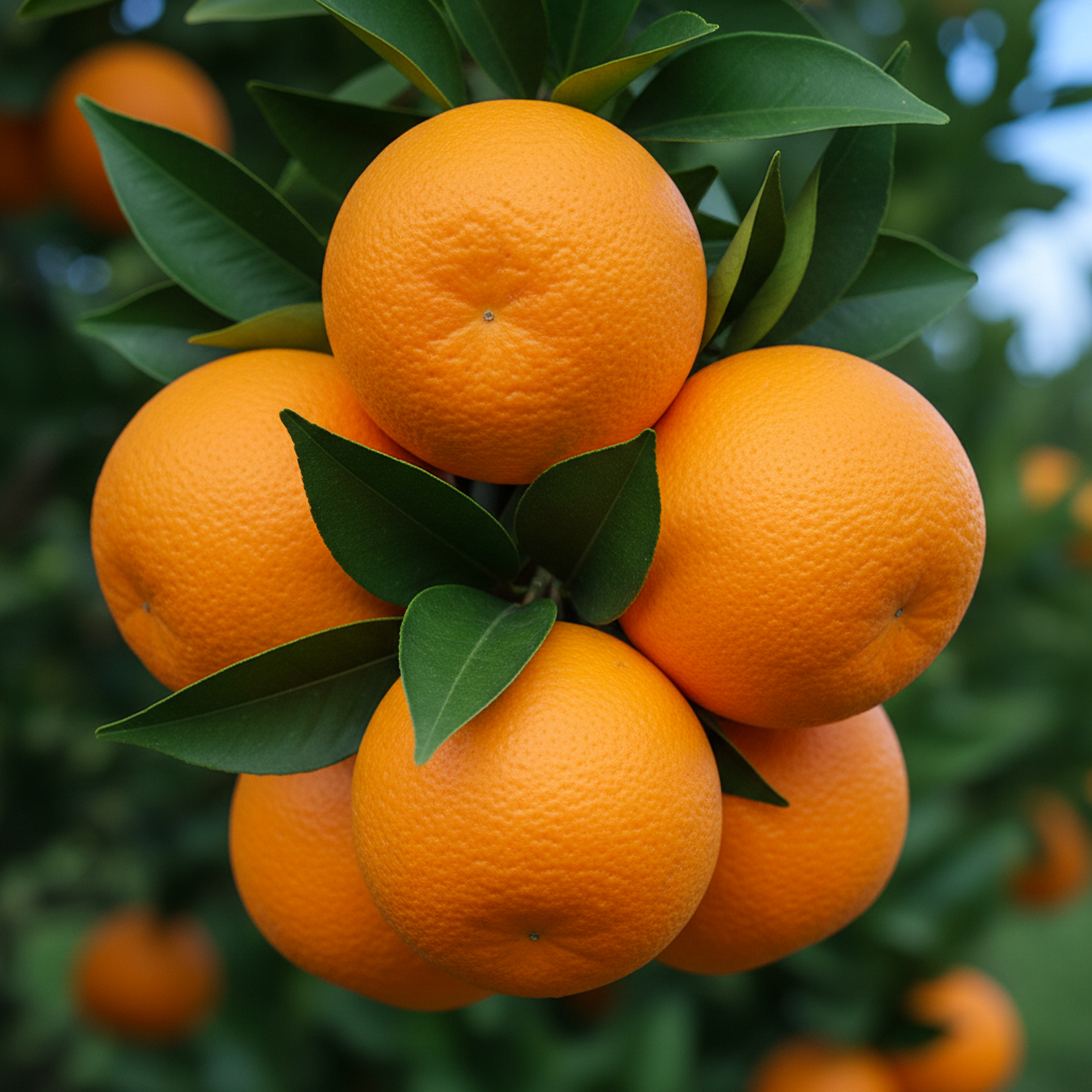 Navel orange fruit close-up detail