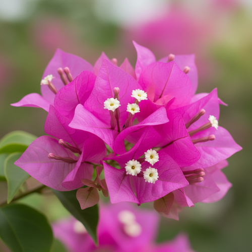 Bougainvillea close-up bract and flower detail