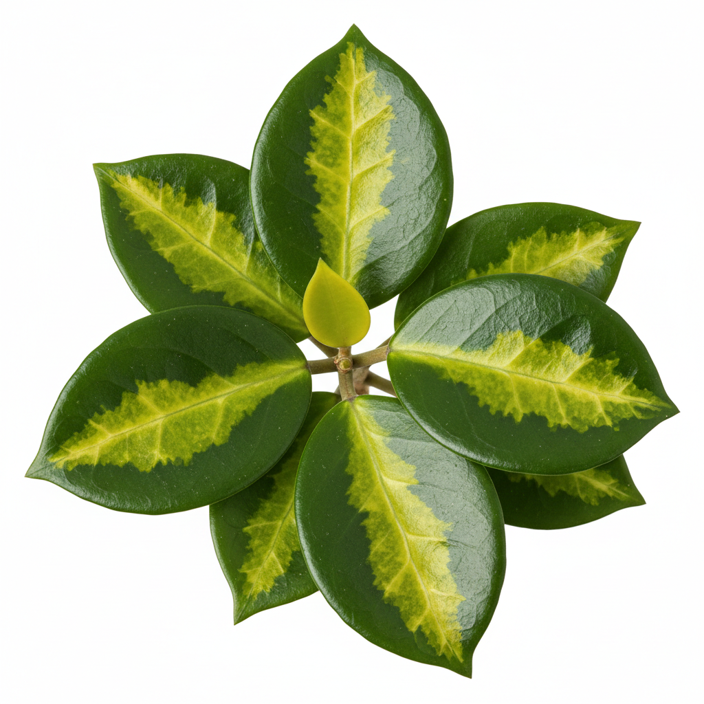 Hoya Carnosa Green Gold waxy leaves close up