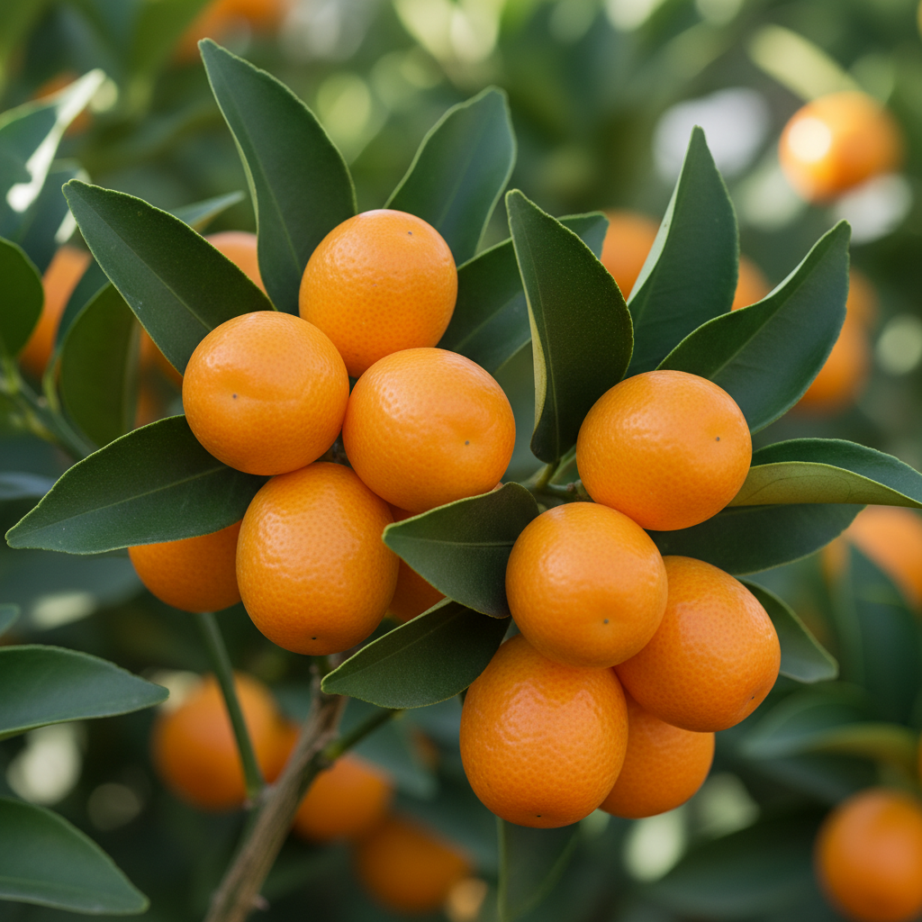 Nagami kumquat fruit close-up detail