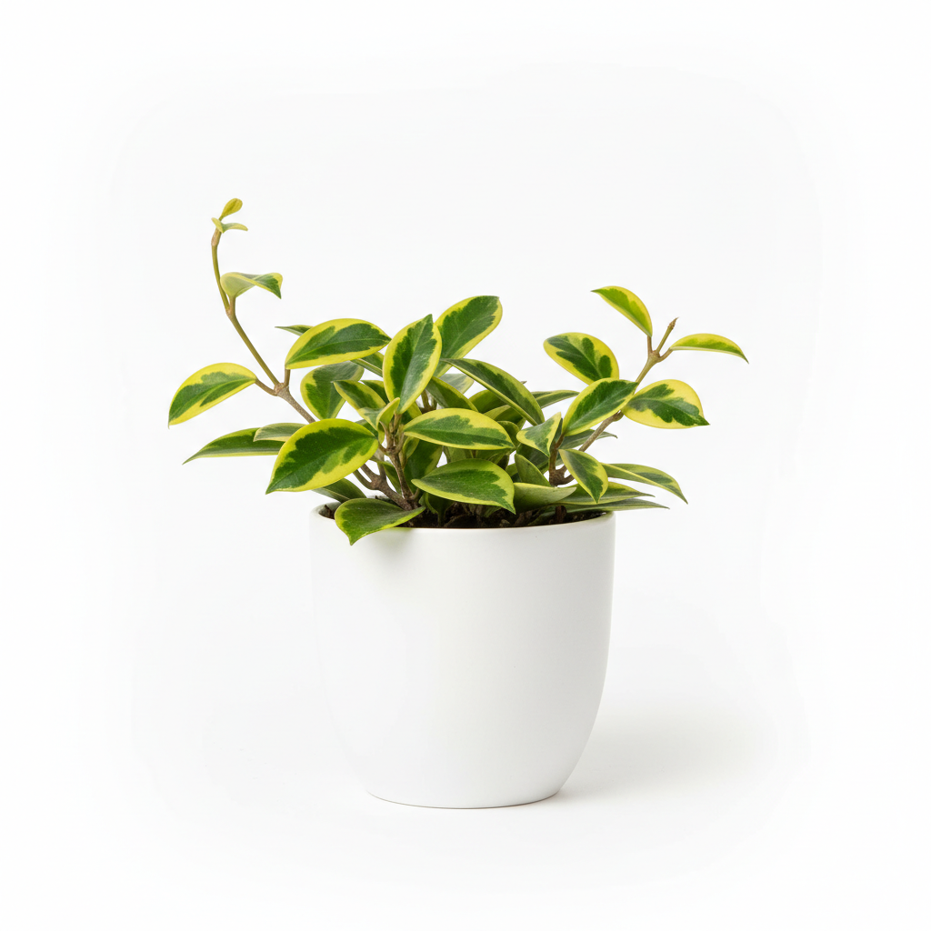Hoya Carnosa Green Gold in white pot