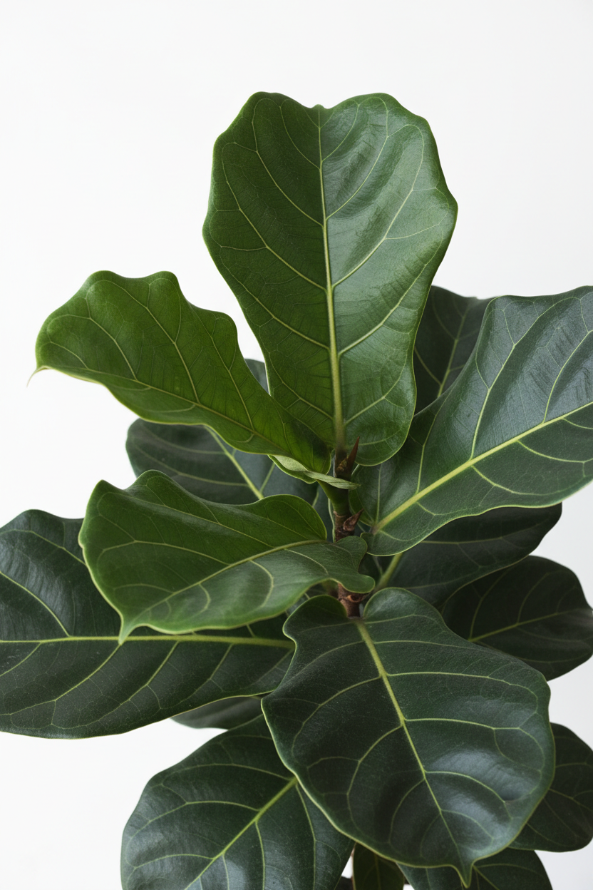 Ficus Lyrata Bambino leaf detail portrait