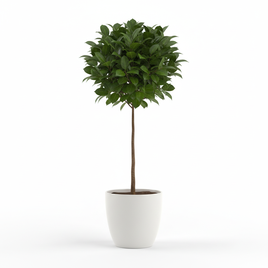 Ficus Lollipop Risenhout in white pot