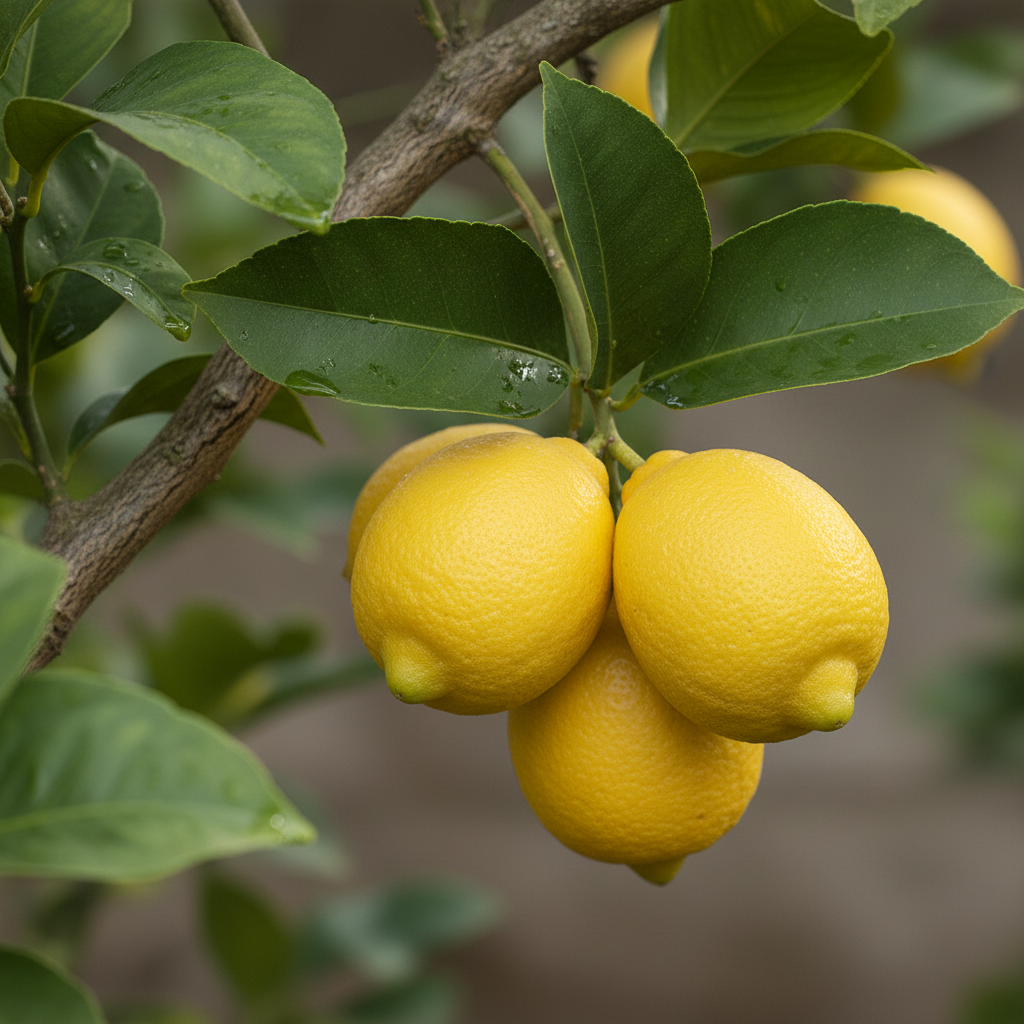 Eureka lemon fruit close-up detail