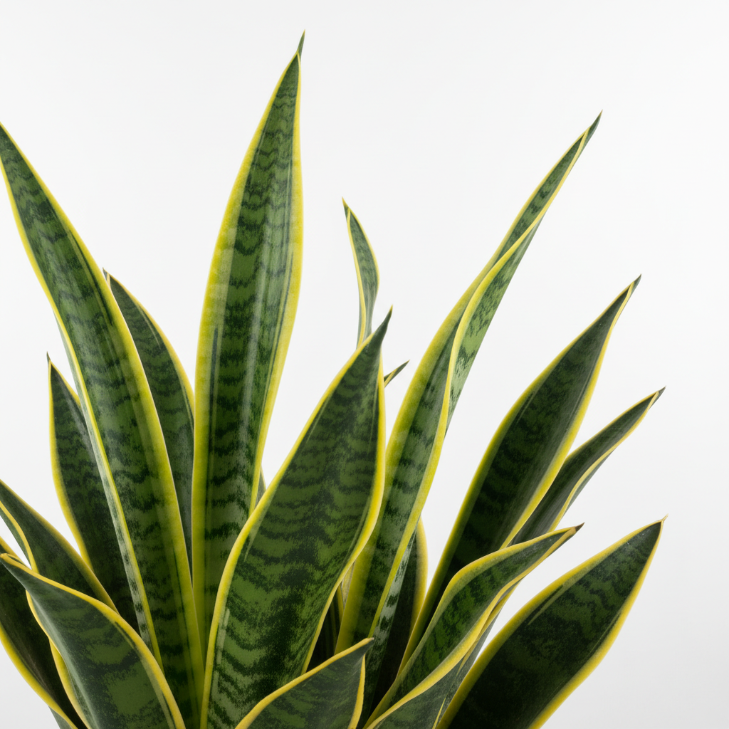 Sansevieria Variegated leaves close up