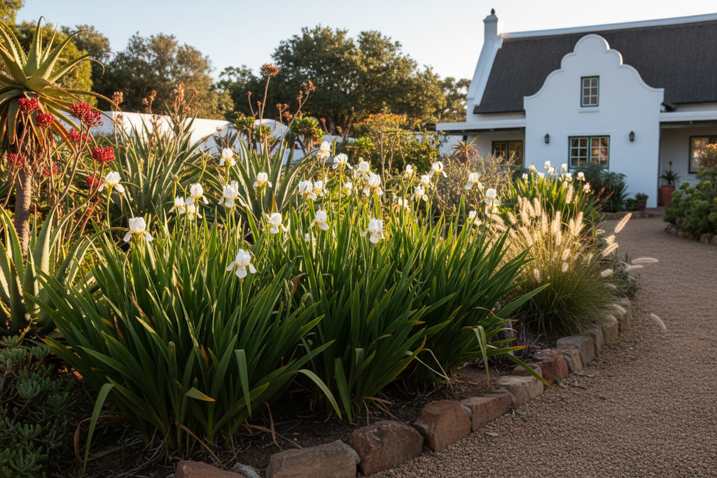 Dietes Grandiflora in garden border lifestyle shot